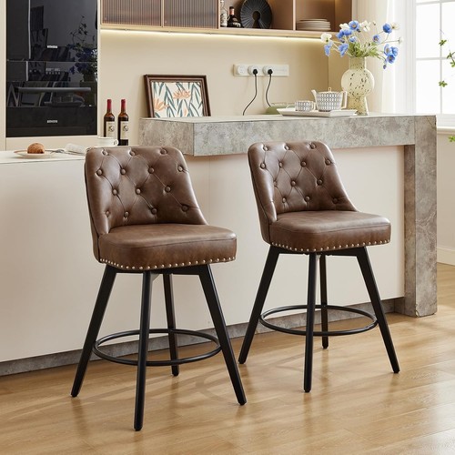 2pcs swivel bar stools counter - 2pcs,