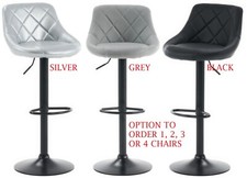 Bar Stools Black Grey Silver