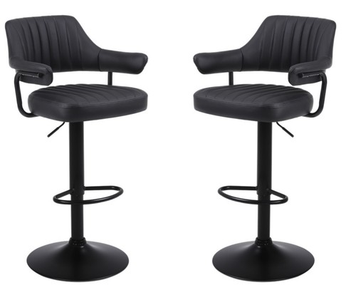 Plush black bar stools - plush,